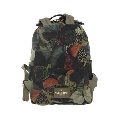 Valentino Garavani Backpack Denim with Butterfly Applique, Khaki, Nylon, Backpack