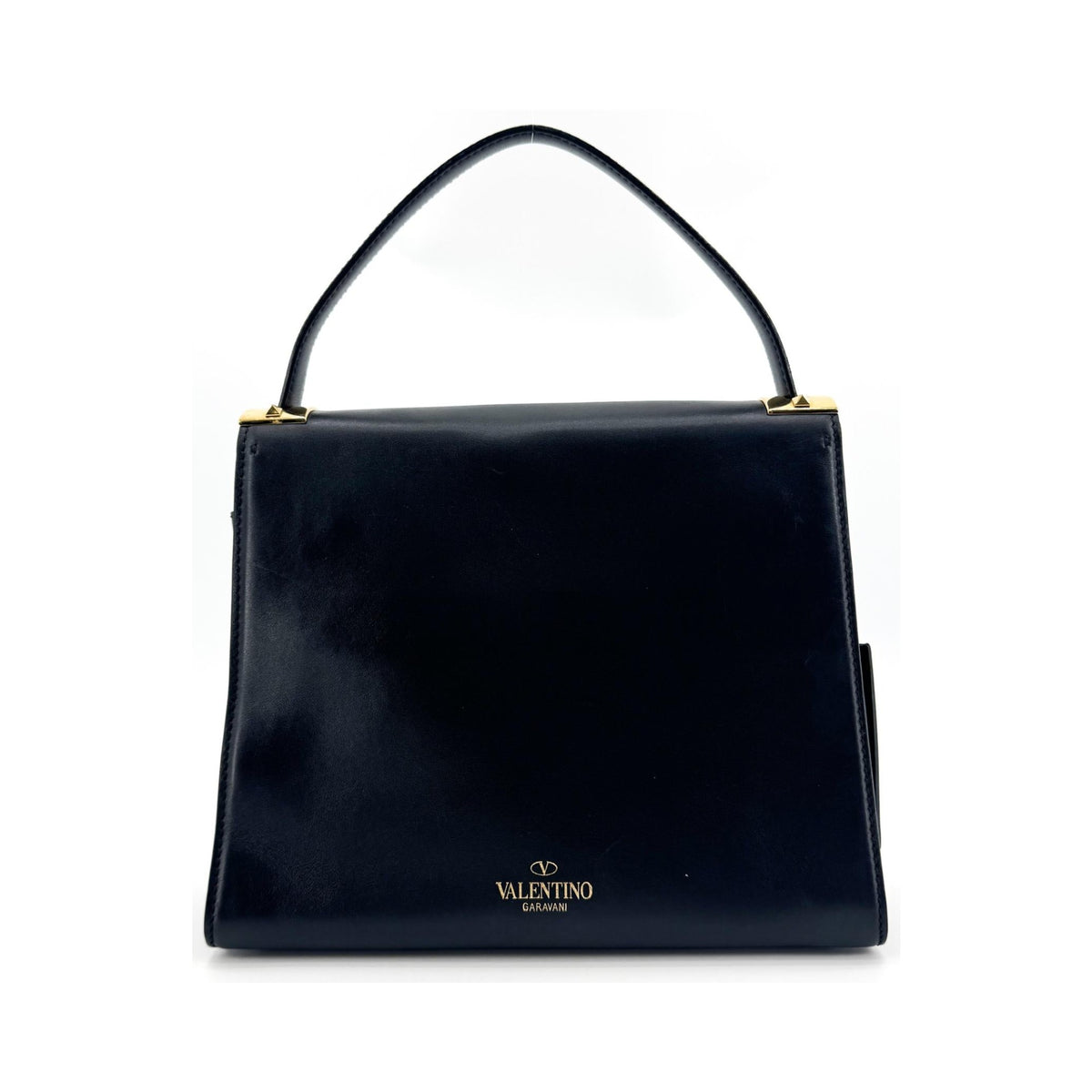 Valentino Garavani My Rockstud Satchel Leather, Black, Leather, Handbag