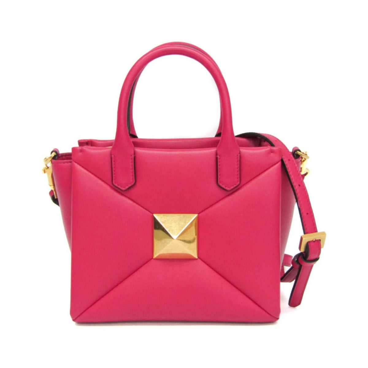 Valentino Garavani One Stud Top Handle Leather, Pink, Leather, Handbag