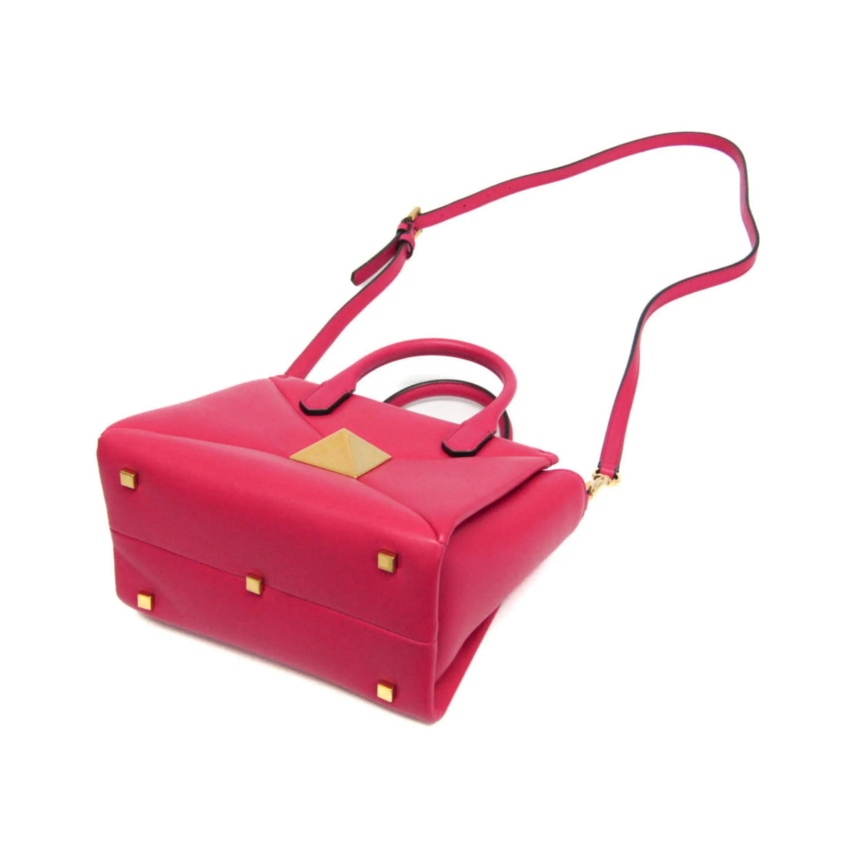 Valentino Garavani One Stud Top Handle Leather, Pink, Leather, Handbag