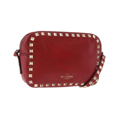 Valentino Garavani Rockstud Camera Leather, Red, Leather, Shoulder Bag
