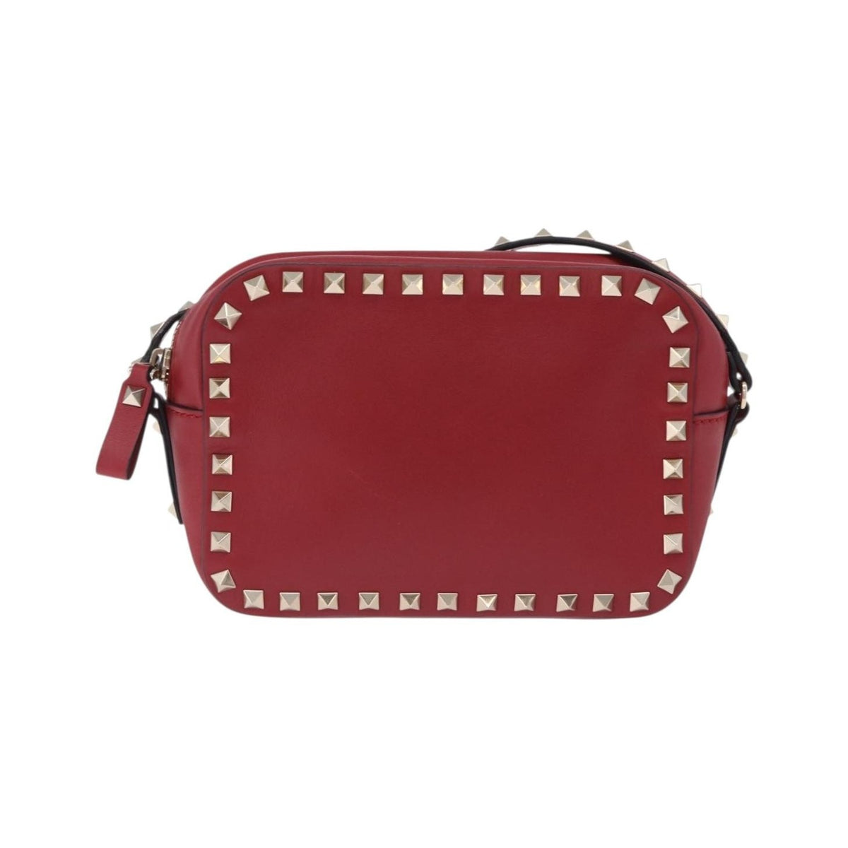 Valentino Garavani Rockstud Camera Leather, Red, Leather, Crossbody Bag