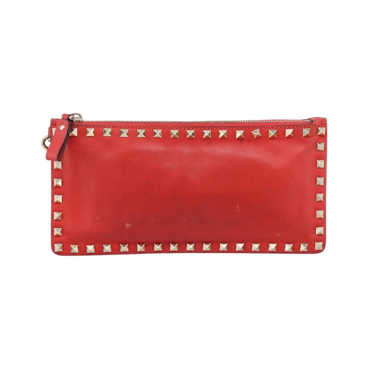 Valentino Garavani Rockstud Clutch Leather, Black, Leather, Clutch