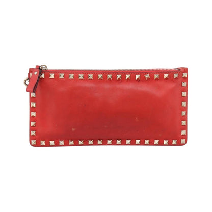 Valentino Garavani Rockstud Clutch Leather, Black, Leather, Clutch