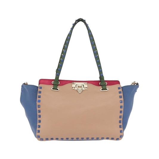 Valentino Garavani Rockstud Frame Handle Calf Hair, Multicolour, Leather, Handbag