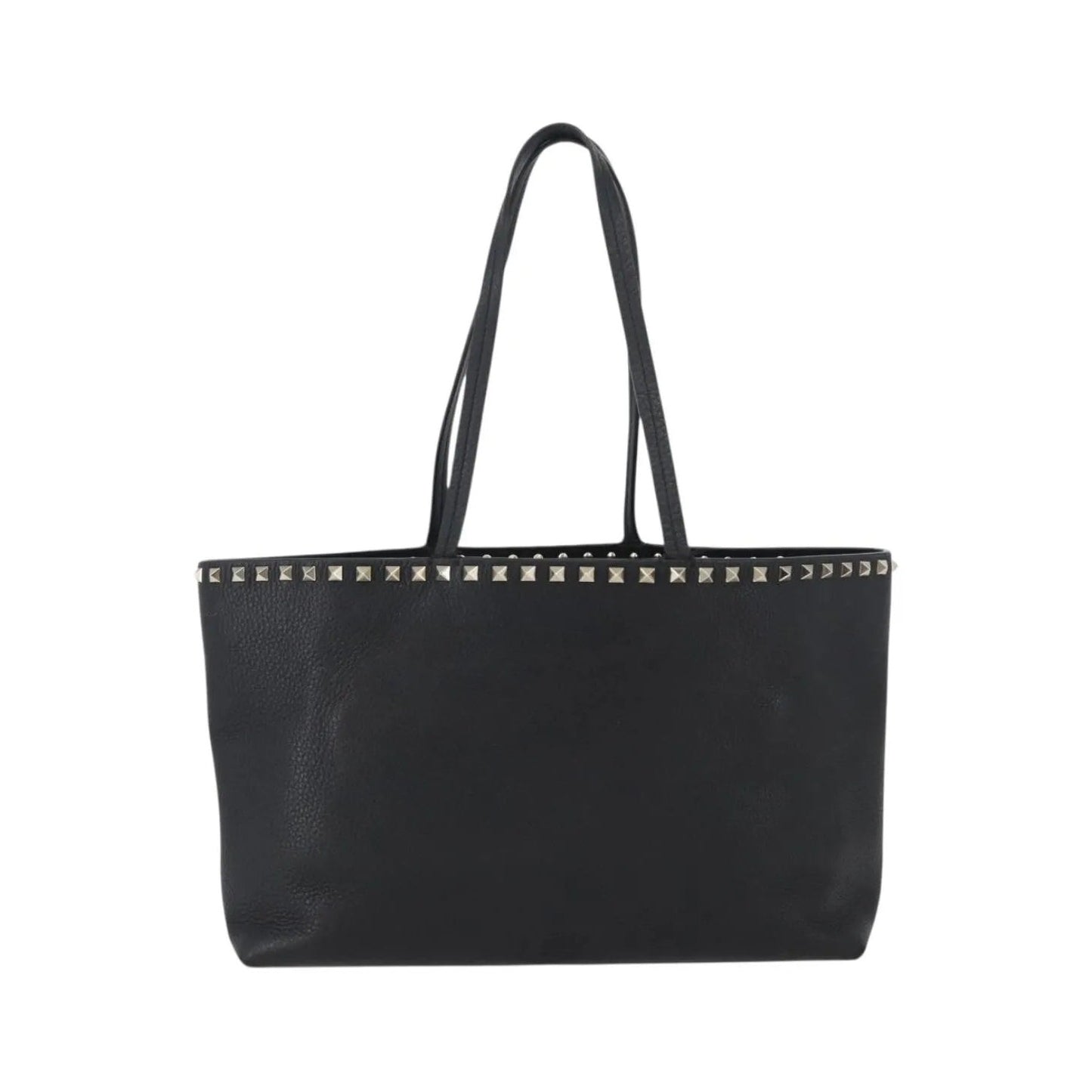Valentino Garavani Rockstud Shopping Tote Leather, Black, Leather, Tote Bag