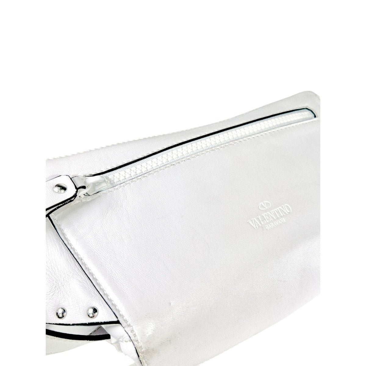 VALENTINO GARAVANI Rockstud Spike Waist Belt White - Brandsamsara