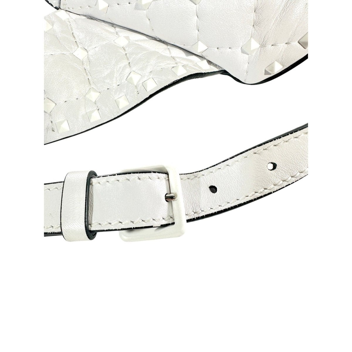 VALENTINO GARAVANI Rockstud Spike Waist Belt White - Brandsamsara