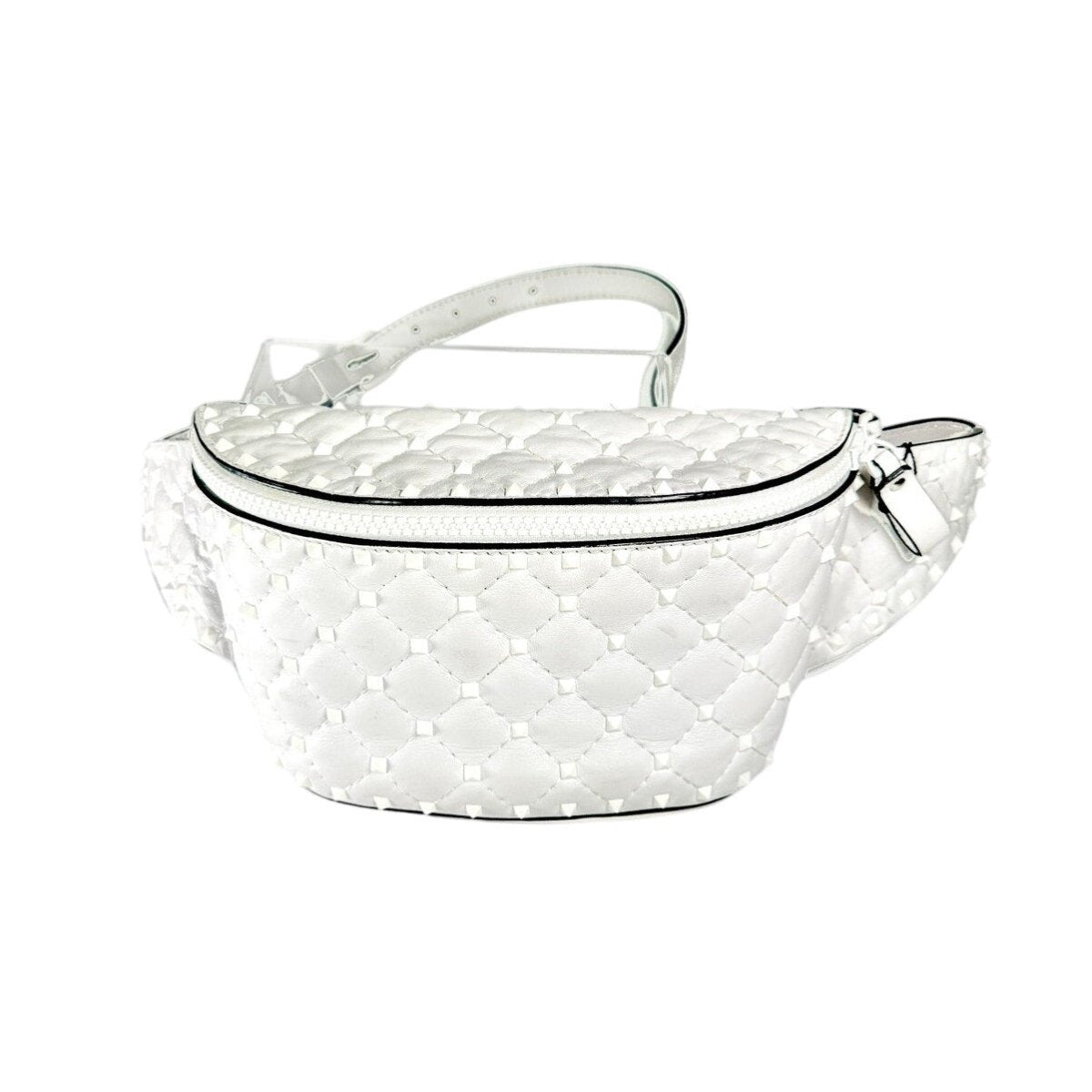 VALENTINO GARAVANI Rockstud Spike Waist Belt White - Brandsamsara