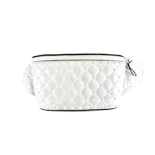 VALENTINO GARAVANI Rockstud Spike Waist Belt White - Brandsamsara
