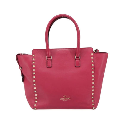 Valentino Garavani Rockstud Tote Rigid Leather, Pink, Leather, Tote Bag