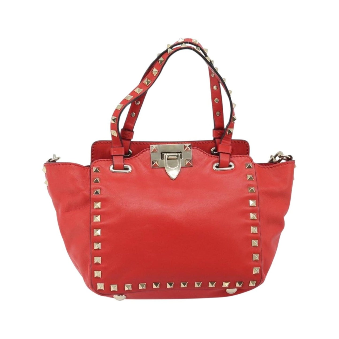 Valentino Garavani Rockstud Tote Soft Leather, Red, Leather, Tote Bag