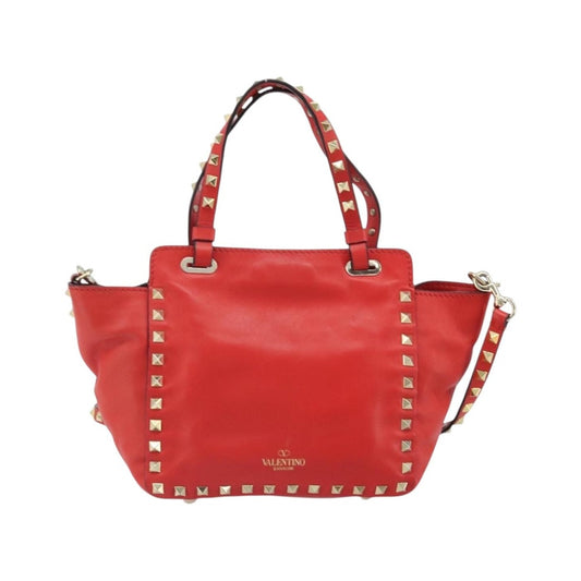 Valentino Garavani Rockstud Tote Soft Leather, Red, Leather, Tote Bag