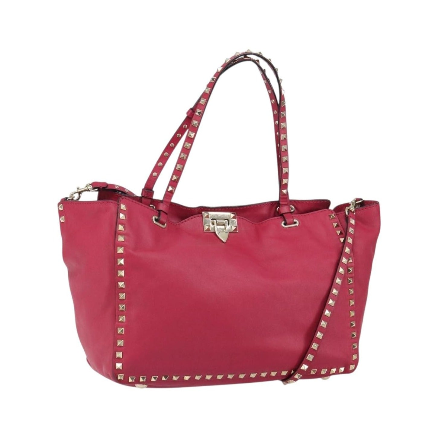 Valentino Garavani Rockstud Tote Soft Leather, Pink, Leather, Tote Bag