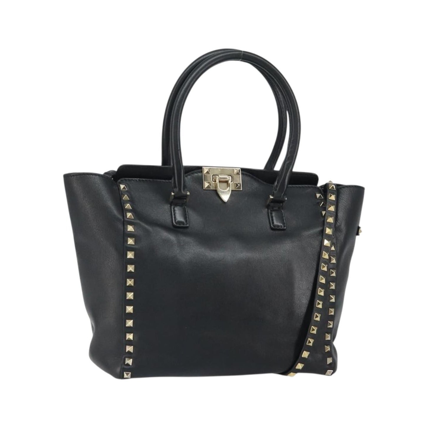 Valentino Garavani Rockstud Tote Soft Leather, Black, Leather, Tote Bag