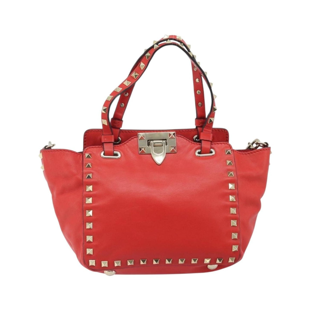 Valentino Garavani Rockstud Tote Soft Leather, Red, Leather, Tote Bag