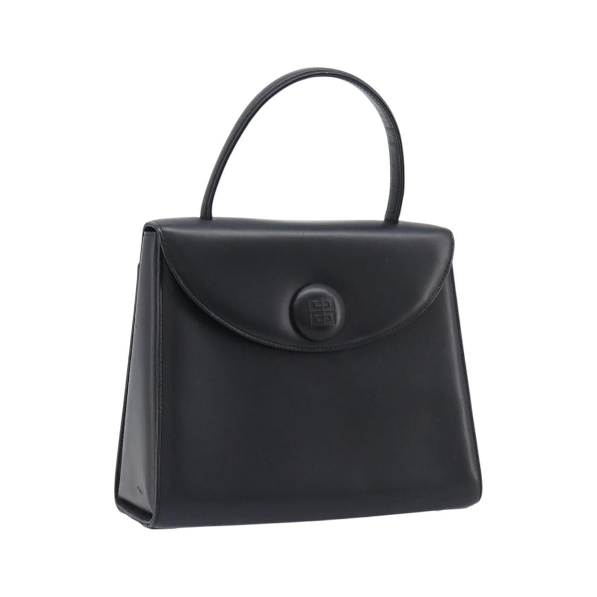 Valentino Garavani Top Handle Flap Leather, Black, Leather, Handbag