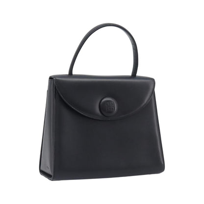 Valentino Garavani Top Handle Flap Leather, Black, Leather, Handbag