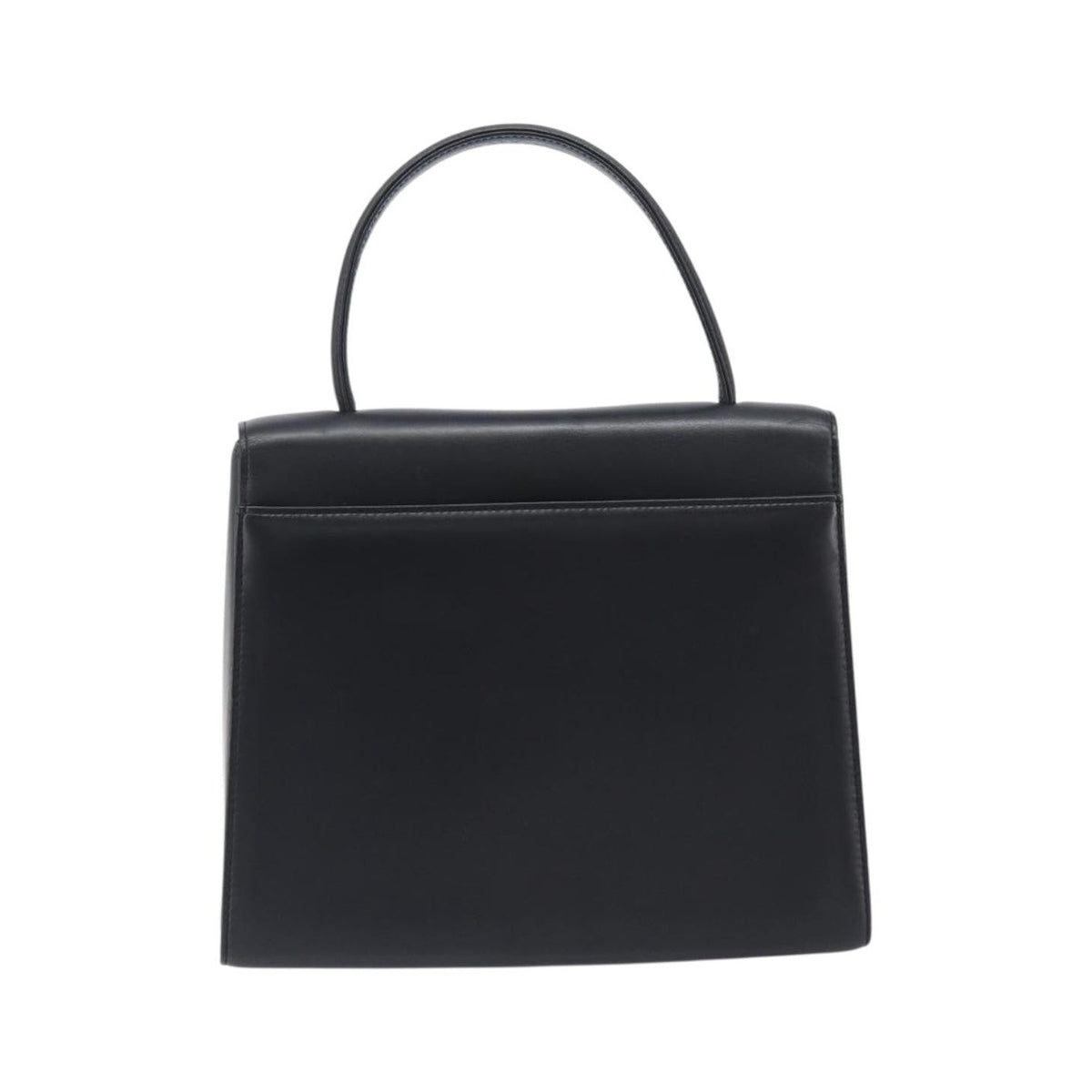 Valentino Garavani Top Handle Flap Leather, Black, Leather, Handbag