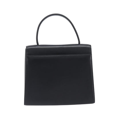 Valentino Garavani Top Handle Flap Leather, Black, Leather, Handbag