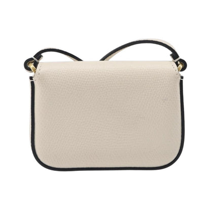 Valentino Garavani V Pouch Shoulder Bag Leather, White, Leather, Shoulder Bag