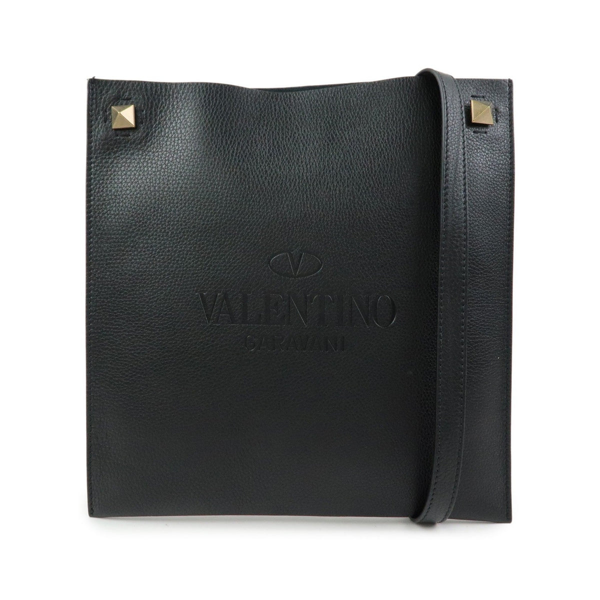Valentino Garavani Vintage Leather, Black, Leather, Shoulder Bag