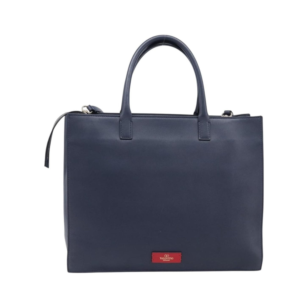 Valentino Garavani VLogo Convertible Shopper Leather, Navy, Leather, Tote Bag