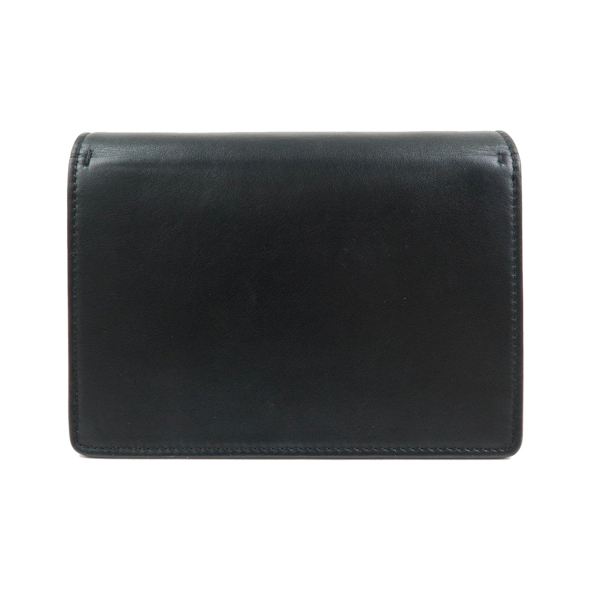 Valentino Garavani VLogo Full Flap Chain Leather, Black, Leather, Shoulder Bag