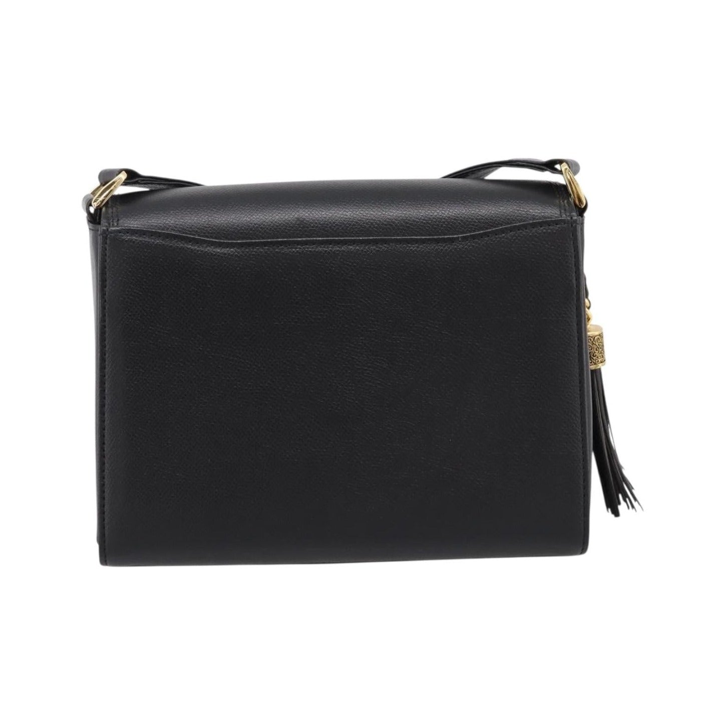 Valentino Garavani VLogo Leather, Black, Leather, Shoulder Bag