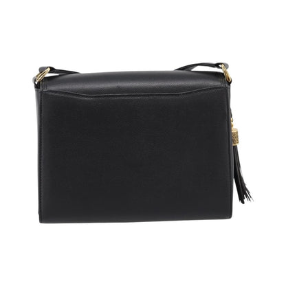 Valentino Garavani VLogo Leather, Black, Leather, Shoulder Bag