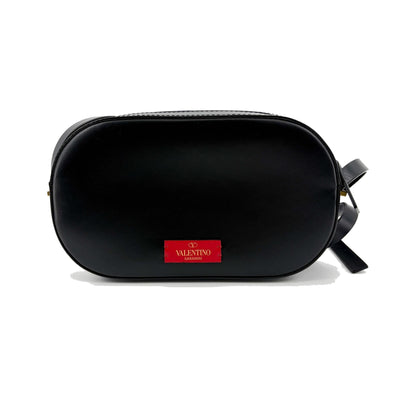 Valentino Garavani VLogo Walk Leather, Black, Leather, Crossbody Bag