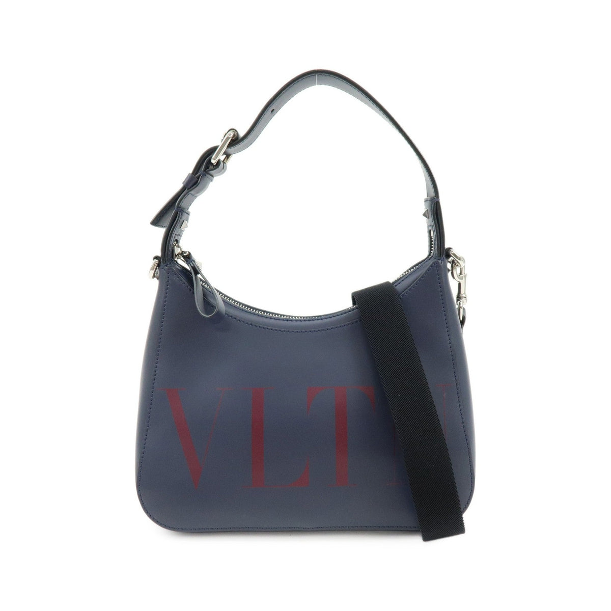 Valentino Garavani VLTN Hobo Printed Leather, Navy, Leather, Shoulder Bag