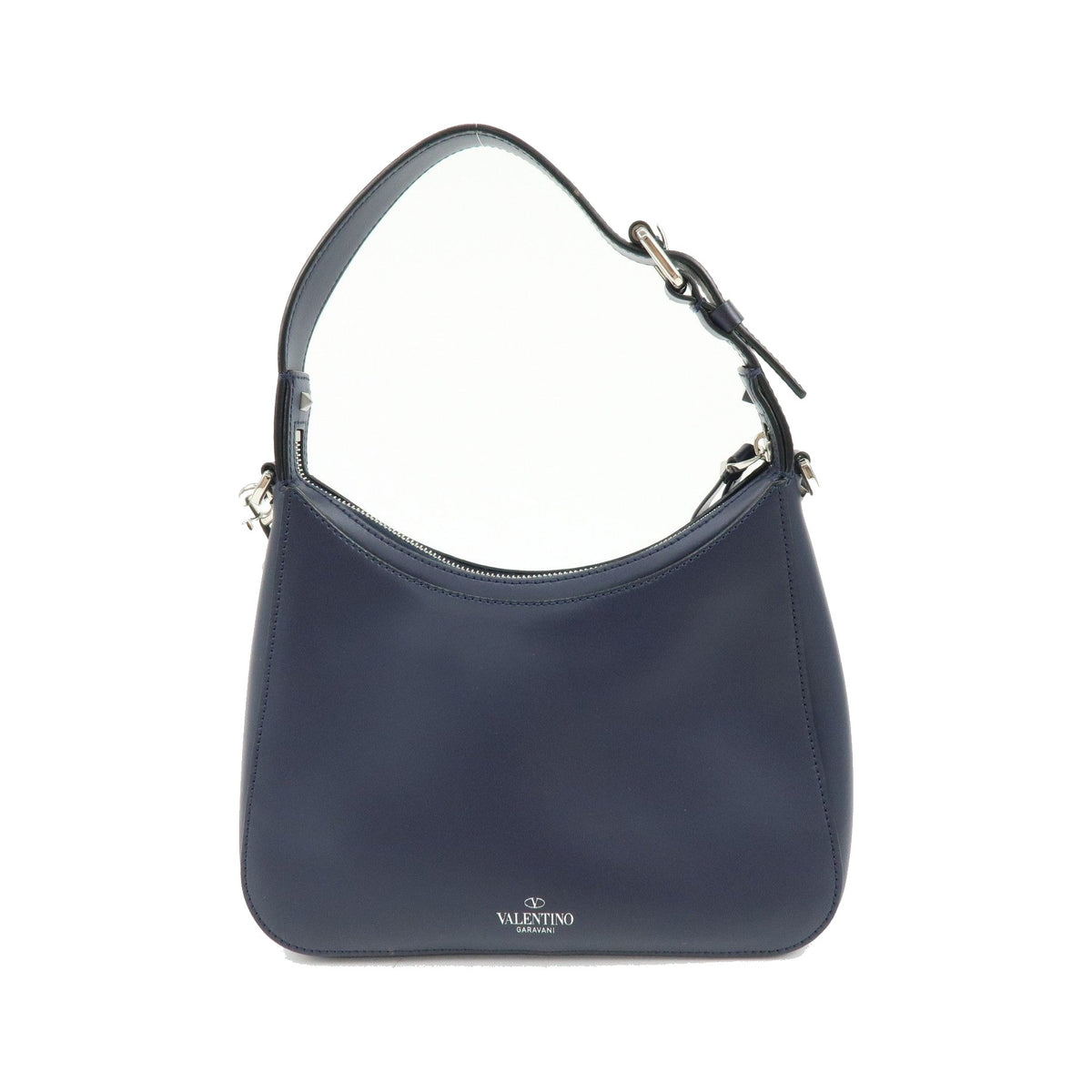 Valentino Garavani VLTN Hobo Printed Leather, Navy, Leather, Shoulder Bag