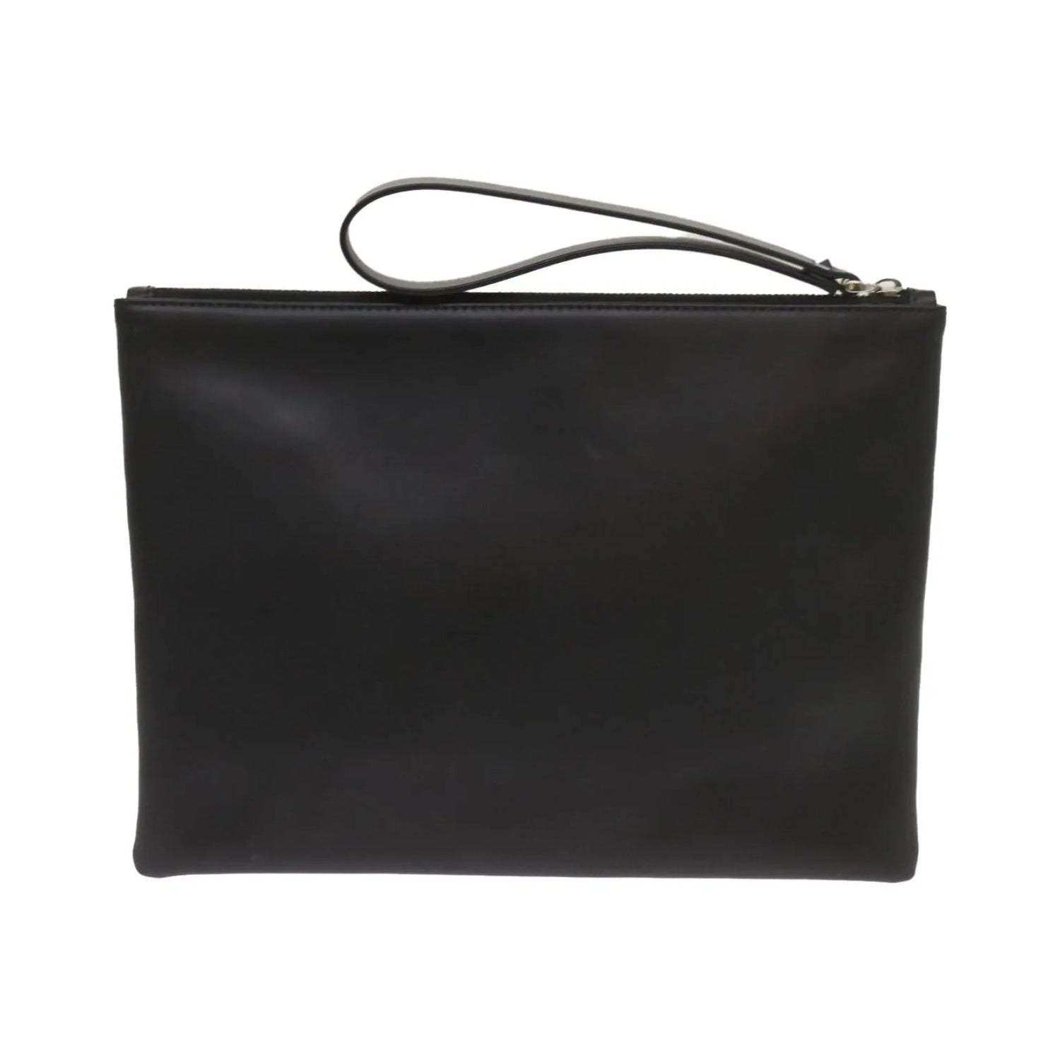 Valentino Garavani VLTN Wristlet Clutch Printed Leather, Black, Leather, Clutch