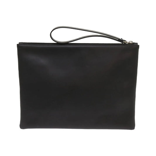 Valentino Garavani VLTN Wristlet Clutch Printed Leather, Black, Leather, Clutch