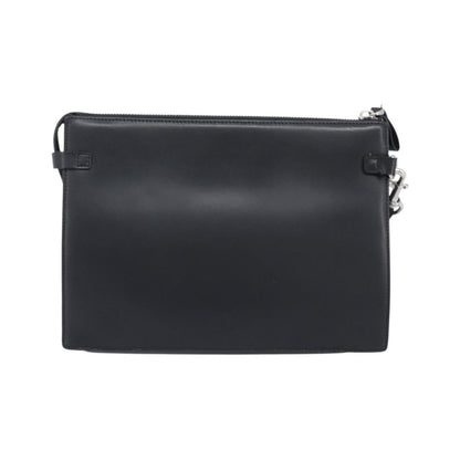 Valentino Garavani VLTN Wristlet Clutch Printed Leather, Black, Leather, Clutch