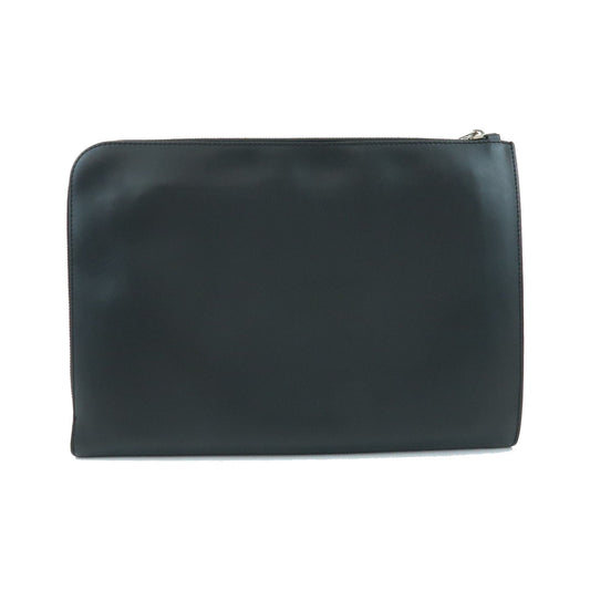 Valentino Garavani VLTN Zip Pouch Printed Leather, Black, Leather, Clutch