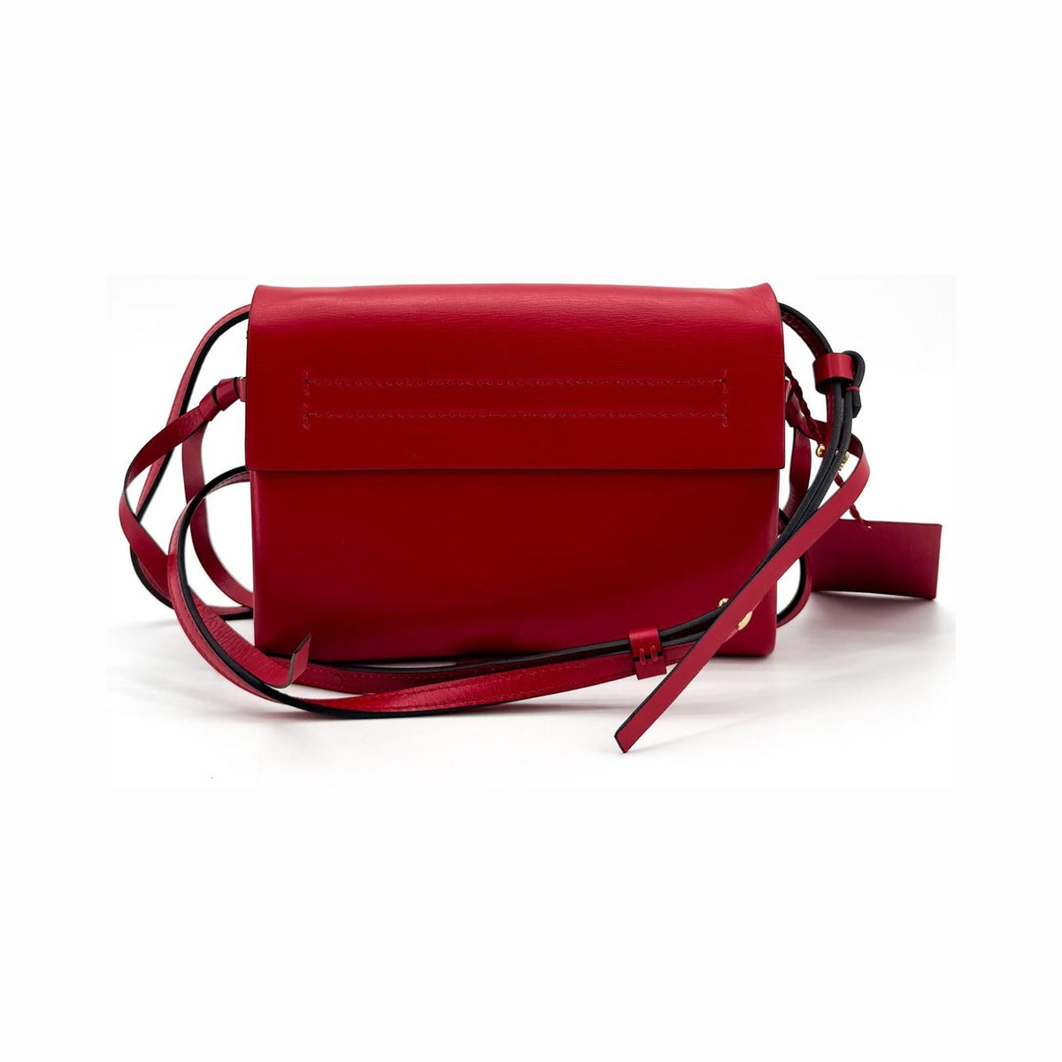 Valentino Garavani VRing Belt Leather, Red, Leather, Clutch