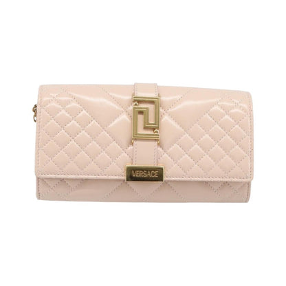 Versace Greca Goddess Convertible Clutch Leather, Pink, Leather, Shoulder Bag