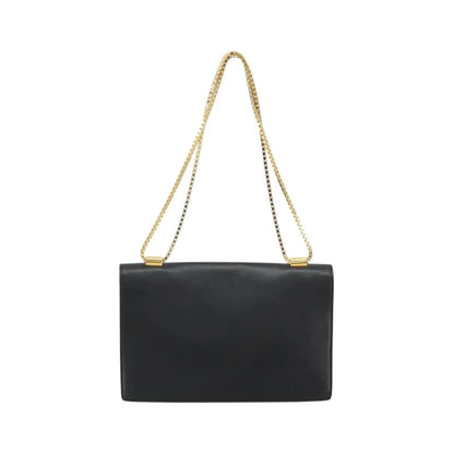 Versace Medusa Flap Chain Leather, Black, Leather, Shoulder Bag