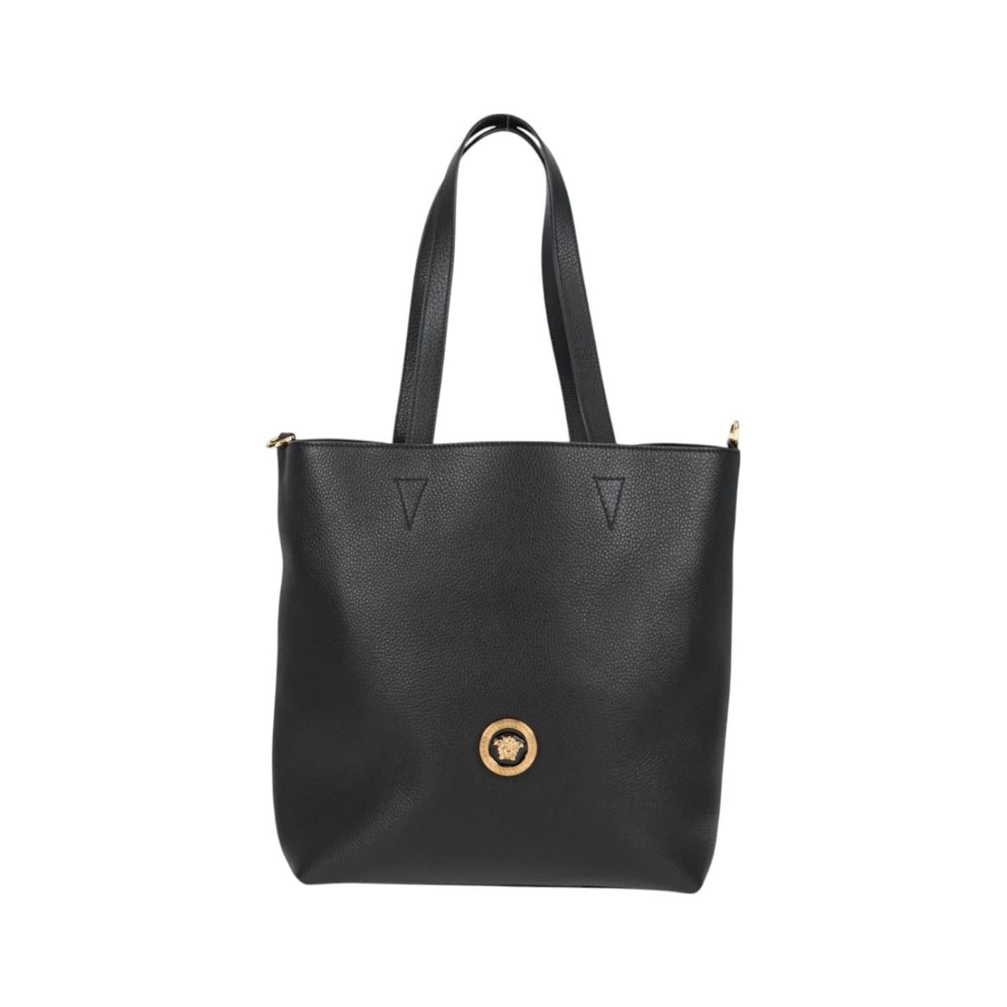Versace Medusa Tote Leather, Black, Leather, Tote Bag