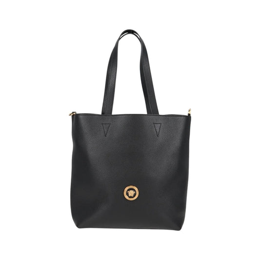 Versace Medusa Tote Leather, Black, Leather, Tote Bag