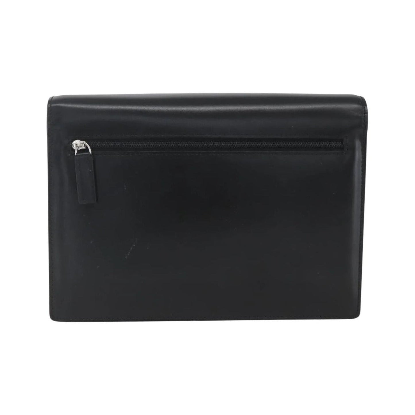 Versace Vintage Clutch Leather, Black, Leather, Clutch