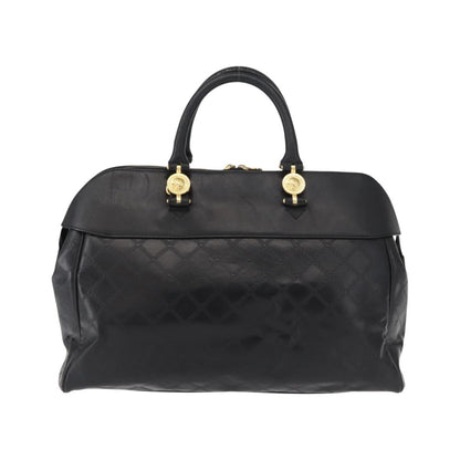 Versace Vintage Sun Duffle Embossed Leather, Yellow, Leather, Handbag