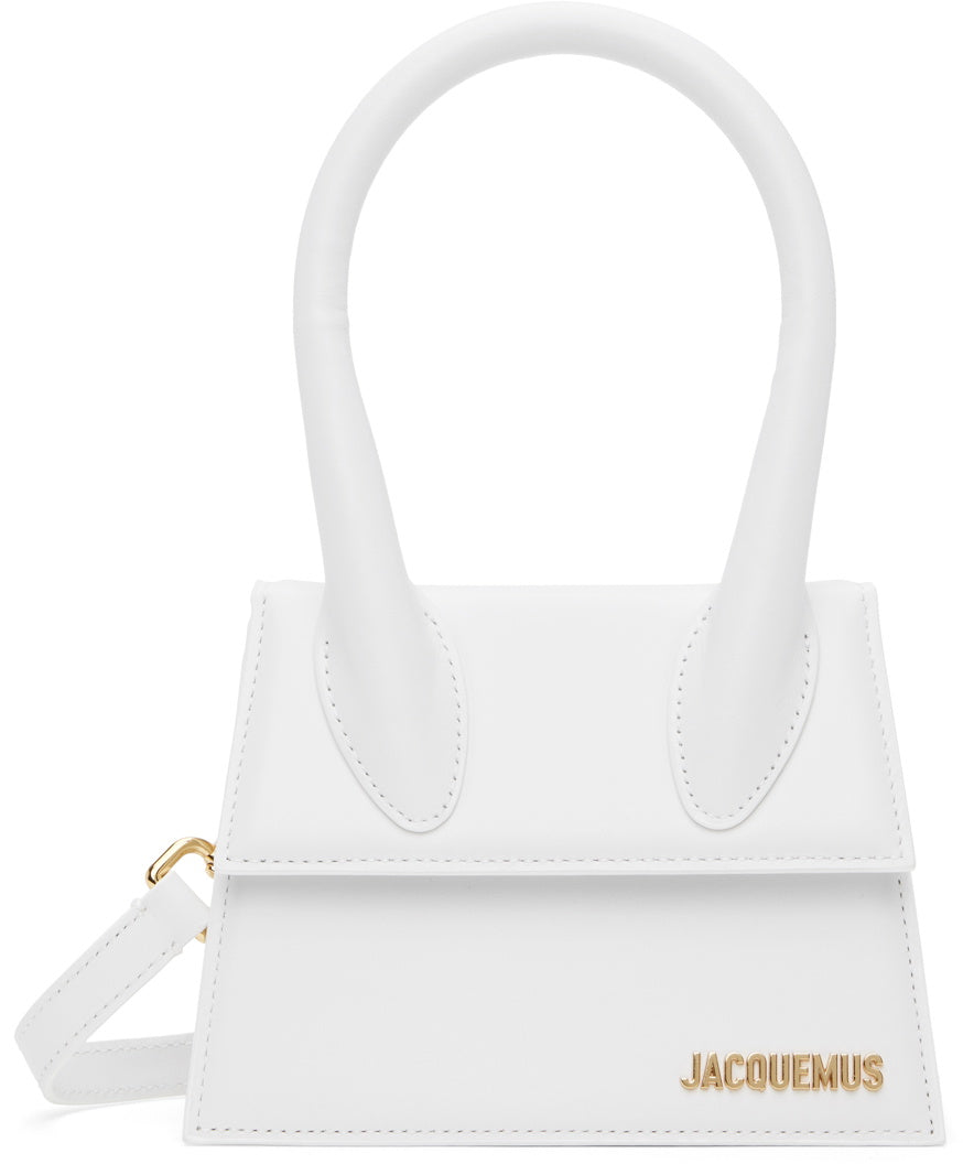 Jacquemus Le Chiquito Moyen Bag Leather, WHITE, LEATHER, Shoulder bag