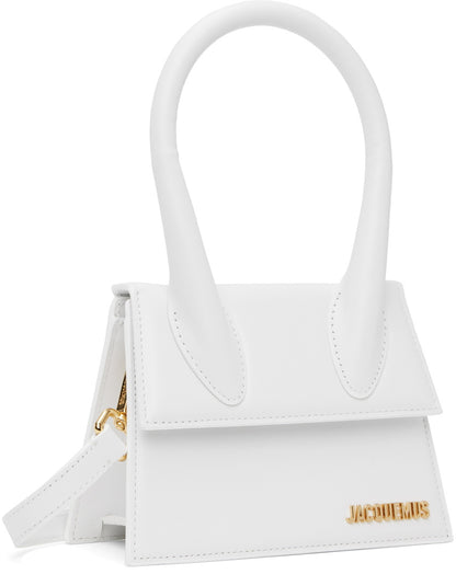 Jacquemus Le Chiquito Moyen Bag Leather, WHITE, LEATHER, Handbag