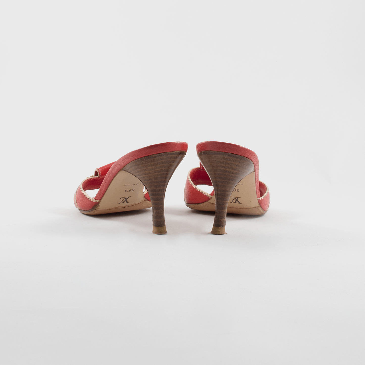 Louis Vuitton κόκκινα δερμάτινα mules