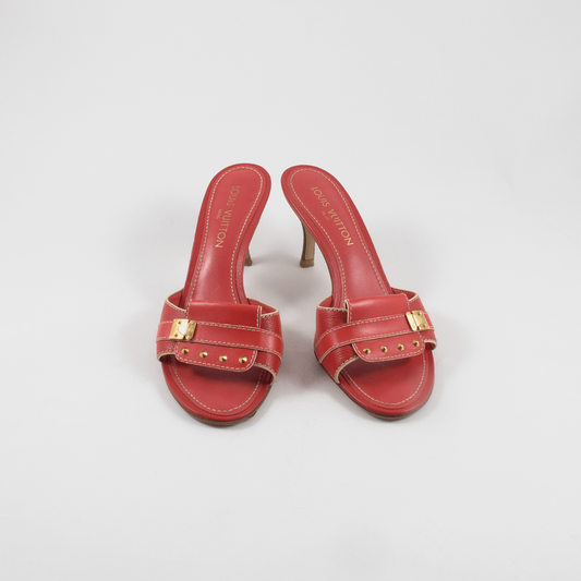 Louis Vuitton Red leather Sandals