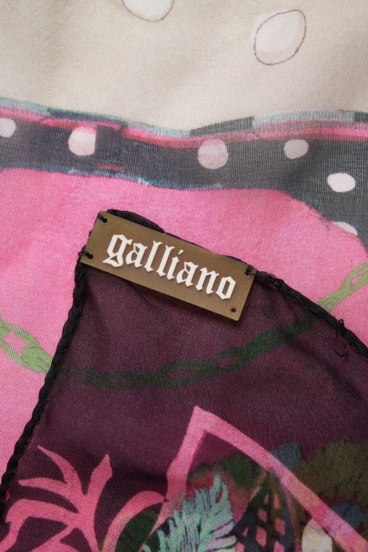 Galliano Silk Multicolor Scarf