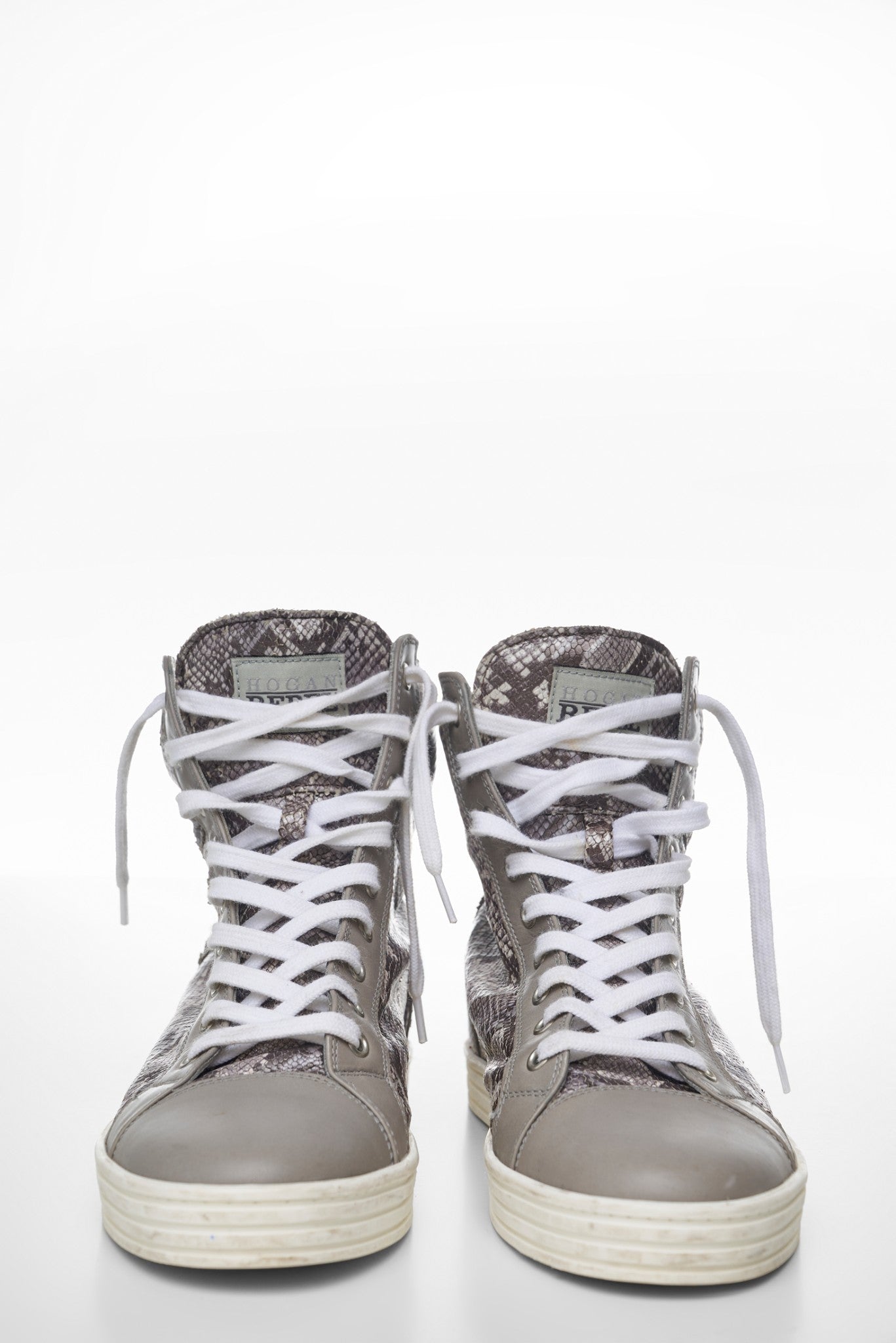 Hogan Grey Snakeskin Sneakers